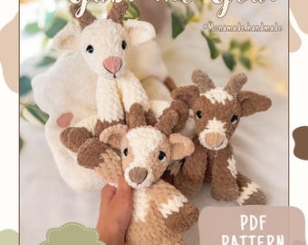 Crochet Goat Pattern | Gabi the Goat | Medium sized | Plush Amigurumi | Farm Animal | PDF Pattern