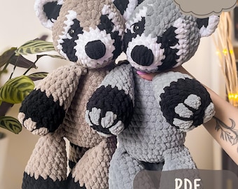Crochet Raccoon Pattern | Leon the Raccoon | Plush Amigurumi | Woodland Animal  | PDF Pattern (Digital Download)