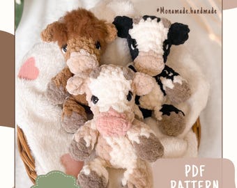 Crochet Mini Cow | Cini the Mini Cow | Plush Amigurumi Farm Animal PDF | Palm size