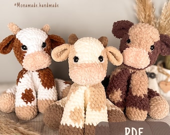 Crochet Cow Pattern | Debbie the Cow |Plush Amigurumi Farm Animal PDF (Digital Download)