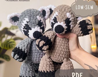 Crochet Raccoon Pattern | Grace the Raccoon | Medium sized | Plush Amigurumi | Woodland Animal  | PDF Pattern (Digital Download)
