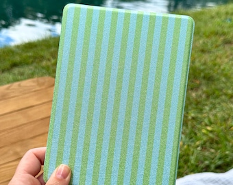 Coastal Stripes - Kindle 11th Gen 6.8in Paperwhite Case – Slim, Protective, Hand Strap, Magnetic Closure
