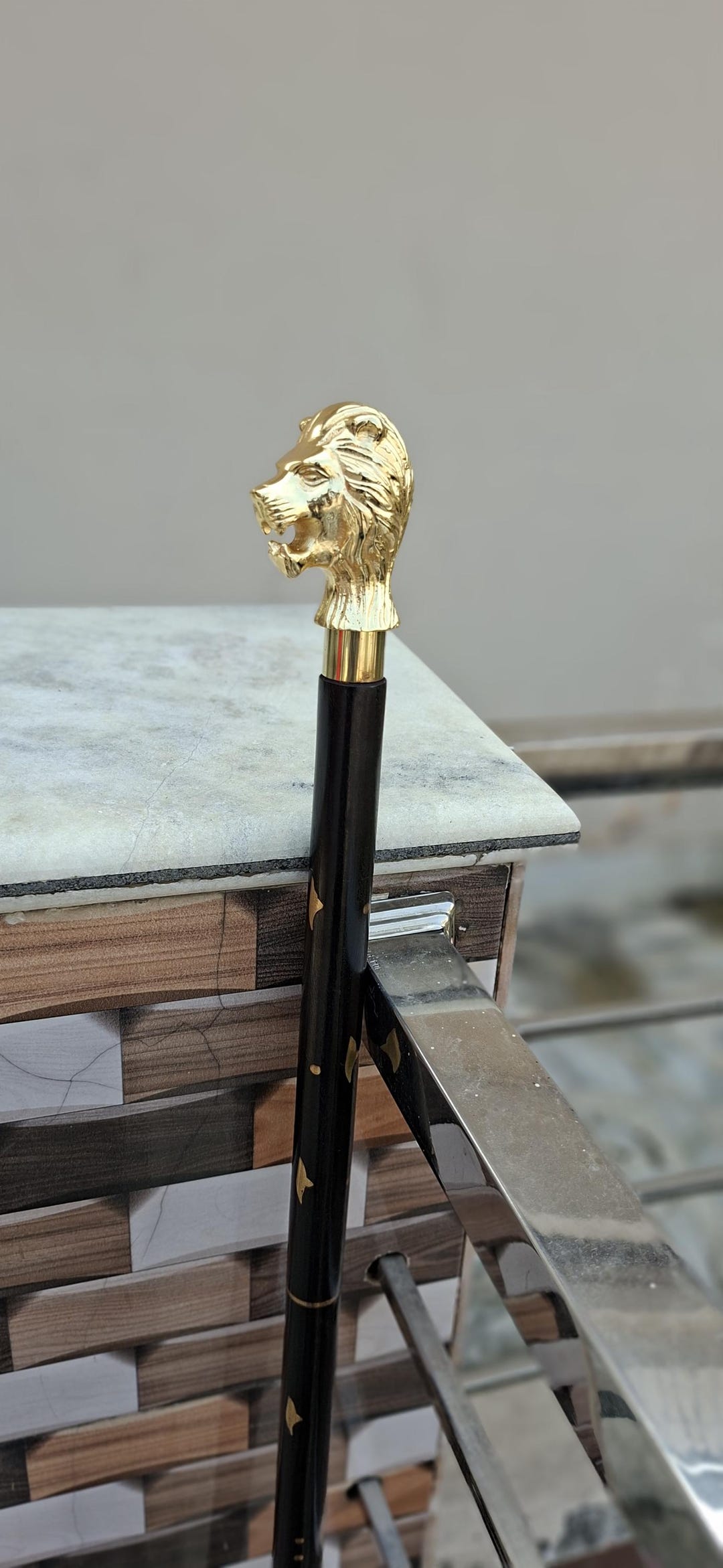 Vintage Solid Brass Lion Handle Wooden Walking Stick – Lion Style ...
