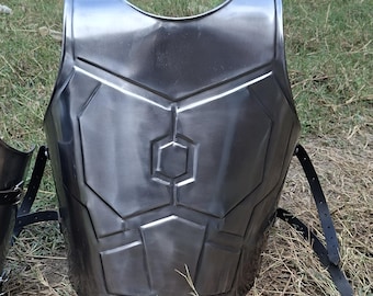 Chaqueta de armadura de pecho de acero mandaloriana, armadura de cosplay de guerrero de Star Wars, placa de pecho
