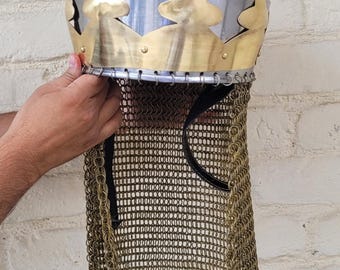 King Arthur Helm mit Kettenhemd - Monty Python Mittelalter Kostüm Rüstung - Halloween Cosplay Requisite