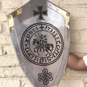 Medieval Knight Crusader Templar Cosplay Shield Heater Handmade Shield