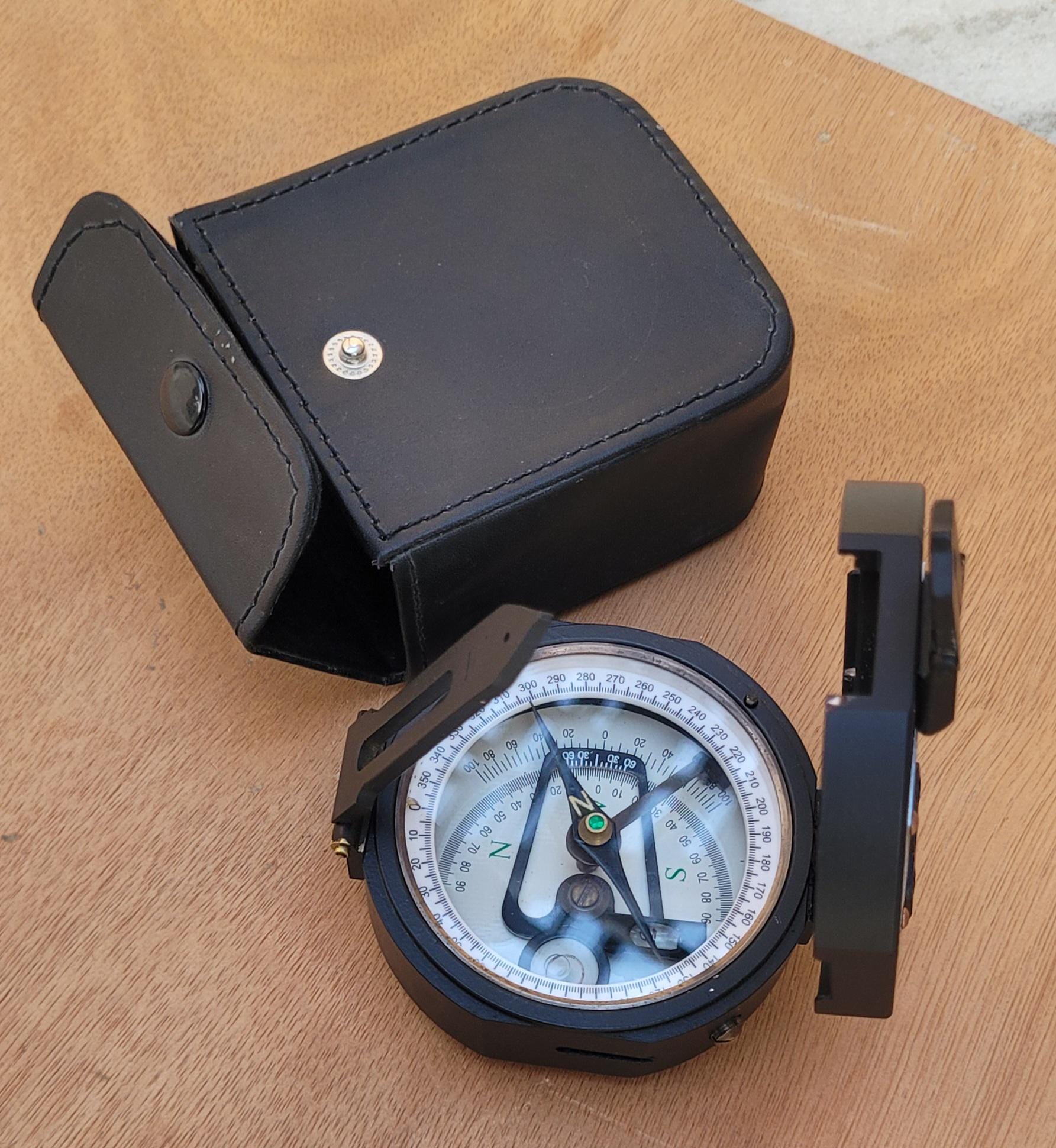 Brunton Pocket Transit Compass w/ Leather Pouch Geology Surveying Compass