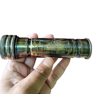 Personalized Vintage Brass Gilbert & Sons Kaleidoscope – Classic Optical Toy Collectible Gift