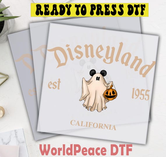 Mickey Disneyland Halloween Transfer, California 1955 Spooky Design, Ready To Press, Heat Press Transfer, Direct To Film, High Quality Print
