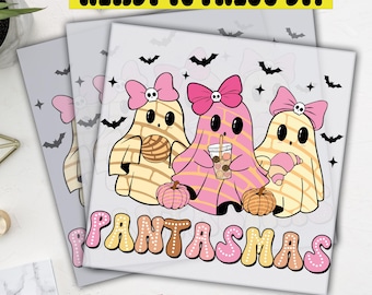 Conchas and Pantasmas DTF Transfer, Spooky Mexican Ghost Halloween Print, Ready To Press,Heat Press, Direct To Film,High Quality Print
