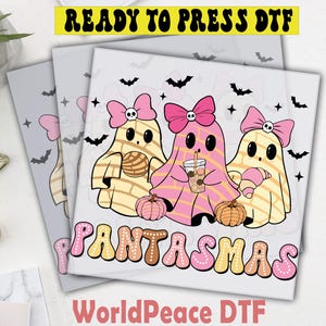 Conchas and Pantasmas DTF Transfer, Spooky Mexican Ghost Halloween Print, Ready To Press,Heat Press, Direct To Film,High Quality Print