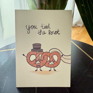 Funny Wedding Card, You Tied The Knot, Cute Greeting Card, Wedding Congratulations, Just Married, Card for Couple, with Envelope