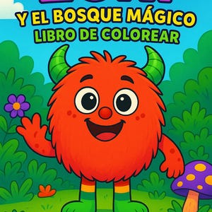 Libro para colorear digital - Zuki y el bosque mágico - PDF とタブレットとニーニョス