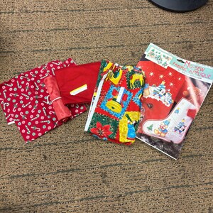 Christmas Fabric Lot Daisy Kingdom No-Sew Applique Candy Cane Peppermint Prints