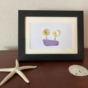 Sea Glass Flower Art, Flowers, Sea Glass, Beach Art, Sea Glass Wall Art, Coastal Decor, Gift, Gift Idea, Shell Art, free shipping