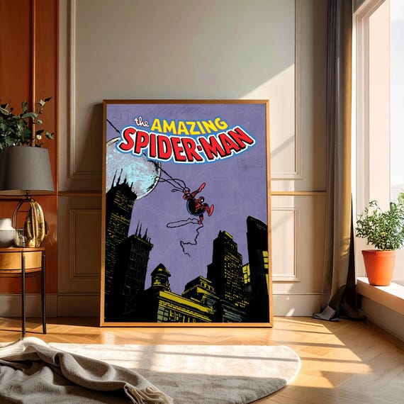 Spider-Man Comic Book Poster | Retro Marvel Wall Art Print