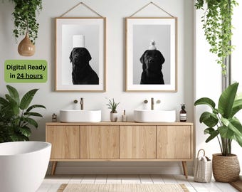 Aangepast huisdierportret: badkamerkunst, spadecor