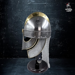 Viking Wolf Helmet – Silver Medieval 18 Gauge Steel | Norse LARP & SCA Reenactment Armor | Handmade Warrior Helm