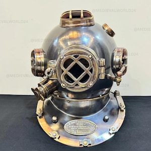 Brass US Navy Mark V Diving Helmet Replica: Nautical Home Decor