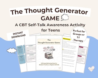 CBT Reframing Game for Teens: Thought Generator, Coping Skills (Printable PDF)