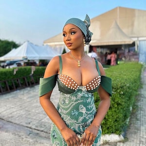 Africa Lace Dress. Mermaid Asoebi dress/Iso Ebo African wedding Party Dress/Prom Dress/Wedding/Nigeria Wedding Dress