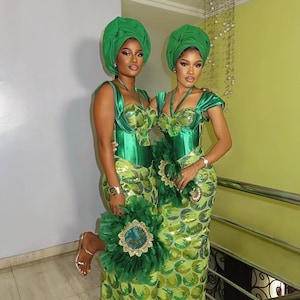 Africa Lace Dress. Mermaid Asoebi dress/Iso Ebo African wedding Party Dress/Prom Dress/Wedding/Nigeria Wedding Dress