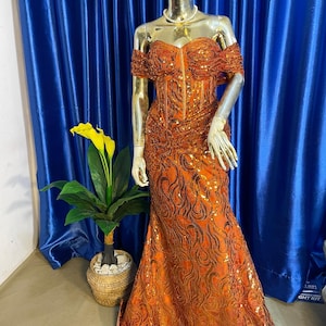 Africa Lace Dress. Mermaid Asoebi dress/Iso Ebo African wedding Party Dress/Prom Dress/Wedding/Nigeria Wedding Dress