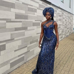 Africa Lace Dress. Mermaid Asoebi dress/Iso Ebo African wedding Party Dress/Prom Dress/Wedding/Nigeria Wedding Dress
