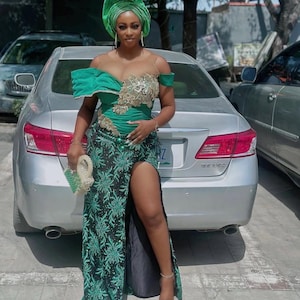 Africa Lace Dress. Mermaid Asoebi dress/Iso Ebo African wedding Party Dress/Prom Dress/Wedding/Nigeria Wedding Dress