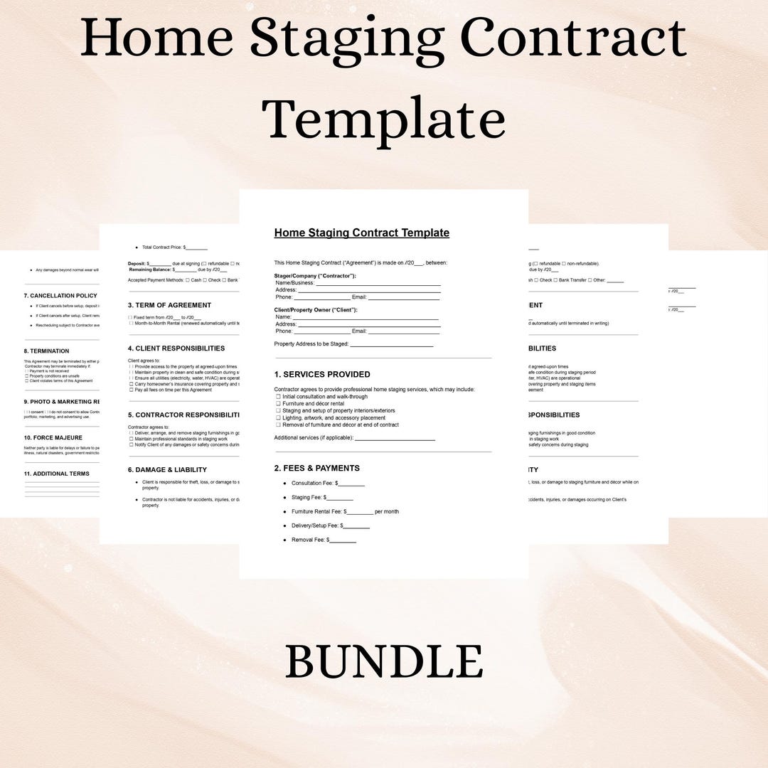 Home Staging Contract Template Real Estate Styling Agreement
