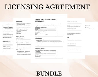 Digital Product Licensing Agreement Template | Editable Contract | DOC & PDF