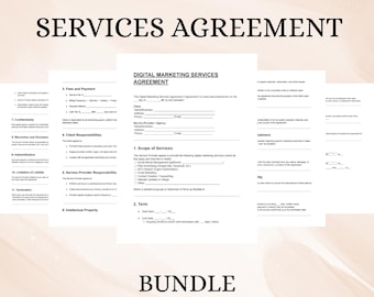 Digital Marketing Services Agreement Template | Editable Contract | DOC & PDF