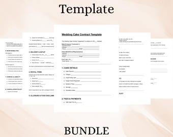 Wedding Cake Contract Template | Bakery Service Agreement | Editable DOC PDF