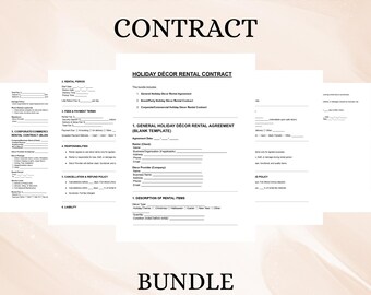 Holiday Décor Rental Contract | Editable Agreement Template DOC PDF | Event Decoration Form