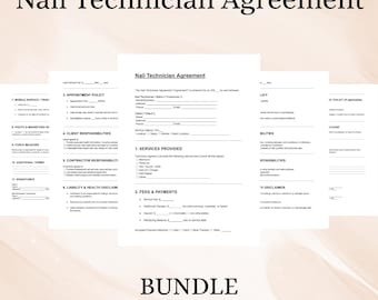Nail Technician Agreement | Beauty Service Contract Template | Editable DOC PDF