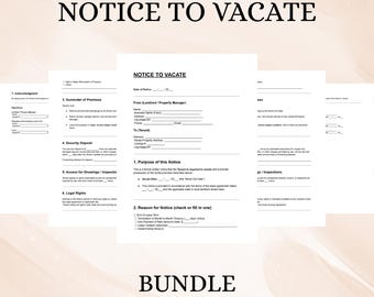Notice to Vacate Template | Editable Tenant Landlord Letter DOC & PDF
