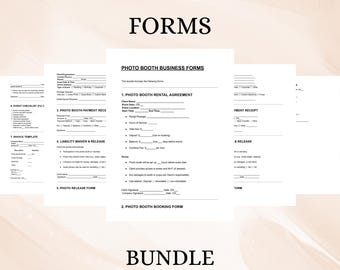 Photo Booth Business Forms | Editable Templates DOC PDF | Event Rental Contract Pack