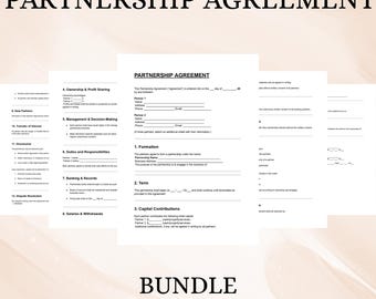 Partnership Agreement Template | Editable Business Contract | DOC & PDF