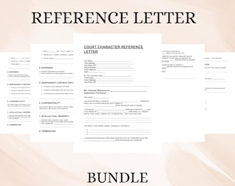 Court Character Reference Letter Template | Editable Legal Reference | DOC PDF Instant Download