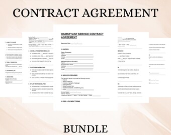 Hairstylist Service Contract Agreement | Salon Client Form Template | Editable DOC PDF
