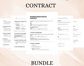 Interior Design Project Contract | Editable Agreement Template DOC PDF | Client Service Contract