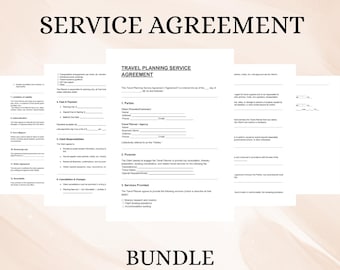 Travel Planning Service Agreement Template | Editable Travel Agent Contract | DOC & PDF