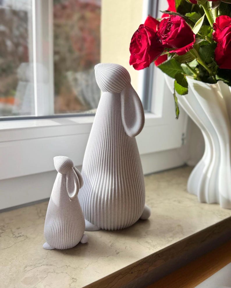Minimalistischer Osterhase – Moderne Deko für Frühling und Ostern – 3D Druck image 3