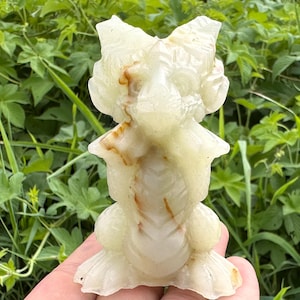 3.3&#39;&#39;Natural Geode Stone Quartz dragon skull Hand carved dragon,White Crystal dragon skull,Quartz Crystal dragon,Home Decoration Gifts 1PC