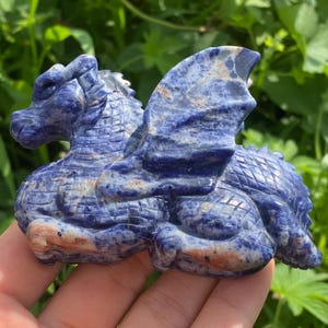 3.5+&quot; Natural Fluorite dragon skull Hand carved Fly dragon,Crystal dragon skull,Quartz Crystal dragon,Home Decoration Gifts 1PC