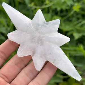 5.5&#39;&#39;+ Natural Clear Quartz North Star,Quartz Crystal,Hand Carved,Crystal North Star,North Star Skull,Home Decoration Crystal Gifts 1PC