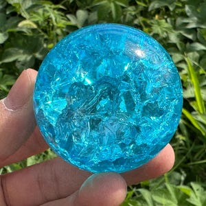 1.9&#39;&#39;+ Blue Ball Aura Crackle glass Sphere,crystal ball,Explode glass ball, Aura Crystal Glass Ball,crystal ball decorate,crystal gift 1PC