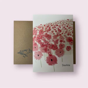 Set van 5 troostkaarten: steun, verdriet, gemis, liefde
