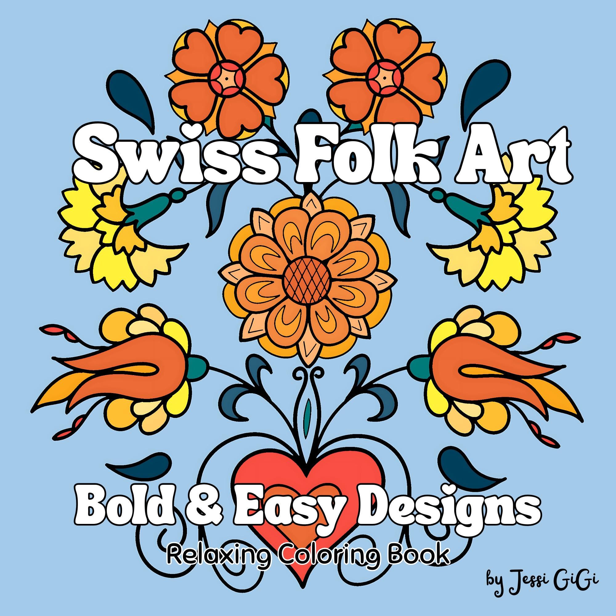 Bauernmalerei Coloring Book: Swiss Folk Art Floral Designs (PDF