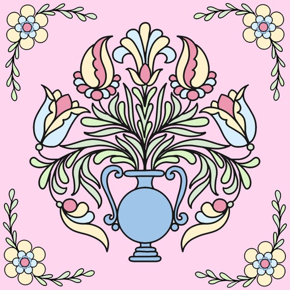 Bauernmalerei Coloring Book: Swiss Folk Art Floral Designs (PDF